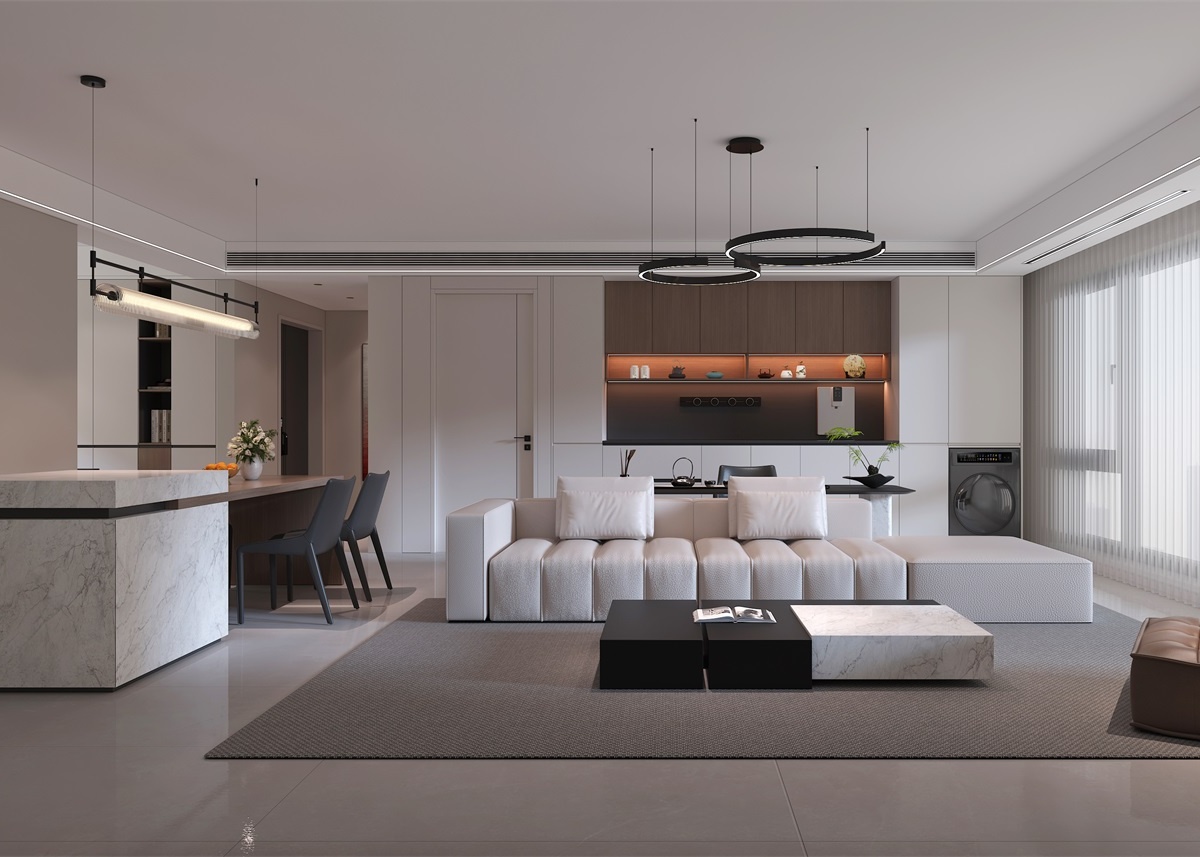 中恒央御143㎡ | 大橫廳+客餐一體+開放書房，他家這通透感絕了！